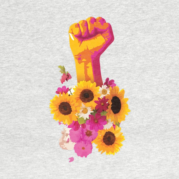 Feminist Power Fist Floral by polliadesign